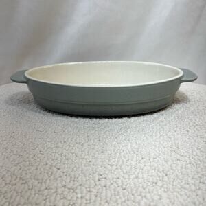 Cooks Essentials Oval Baker Au Gratin Casserole 1.5 Qt No Lid Handles Gray New